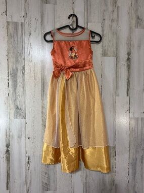 Moana Inspired Costume Dress Gold Orange Satin